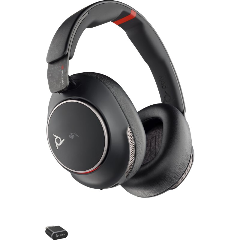 HP Poly Micro-casque Poly Voyager Surround 85 UC USB-C certifié Microsoft Teams + adaptateur USB-C/A +base de chargement