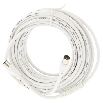 Q-Link coax kabel 3CV2 HF 10 meter stekker rechtwit