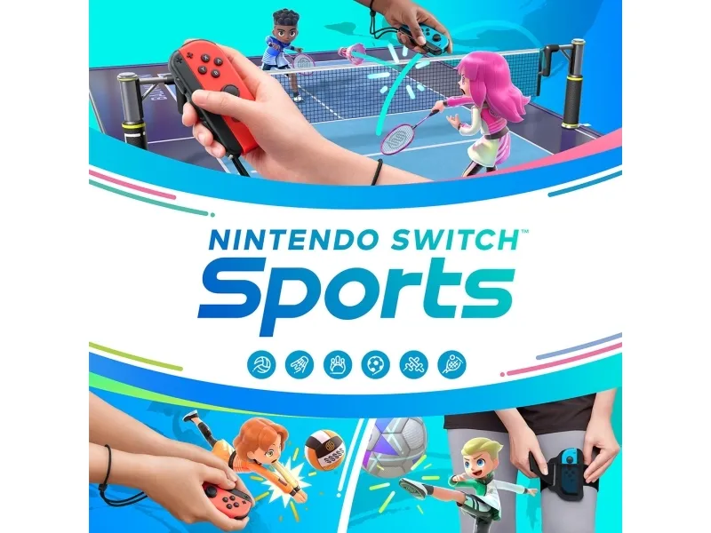 Nintendo Switch - Spilkonsol - Full HD - neonblå/neonrød - Nintendo Switch Sports - med Nintendo Switch Sports Set