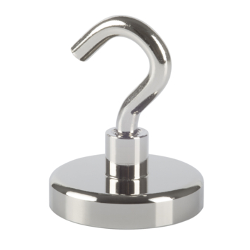 Magneet haak Neodymium klevend zilver 36mm