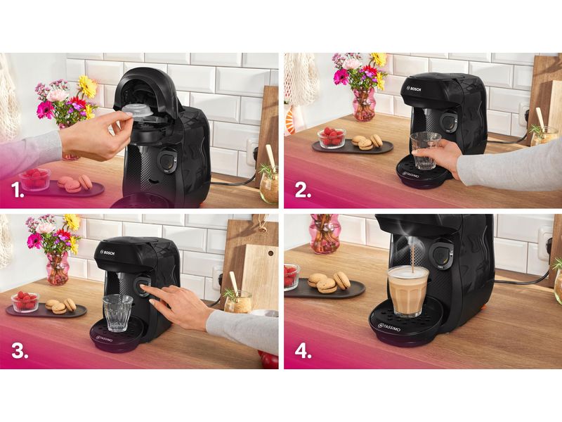 TASSIMO Kapselmaschine Happy friendly Schwarz Kapselmaschine