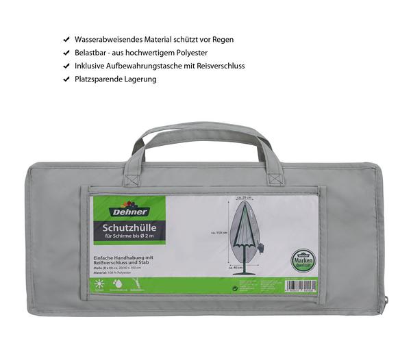 Dehner Abdeckhaube für Schirme bis 2 m, grau