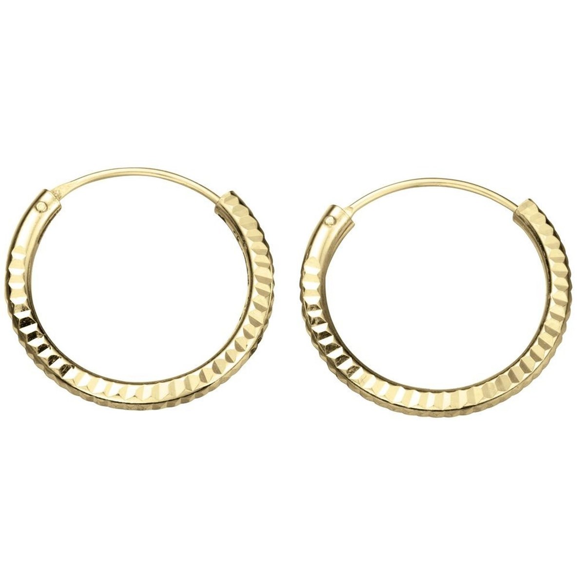 Boucle d'oreille anneau plaqué or en argent 925/1000
