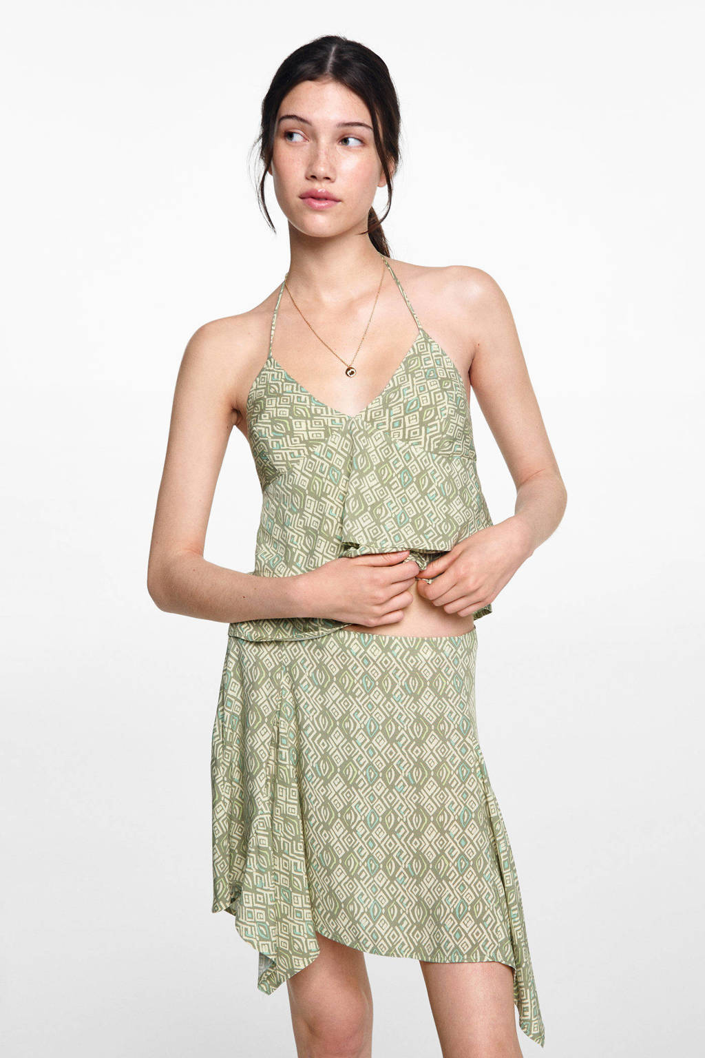 MANGO TEEN korte rok groen