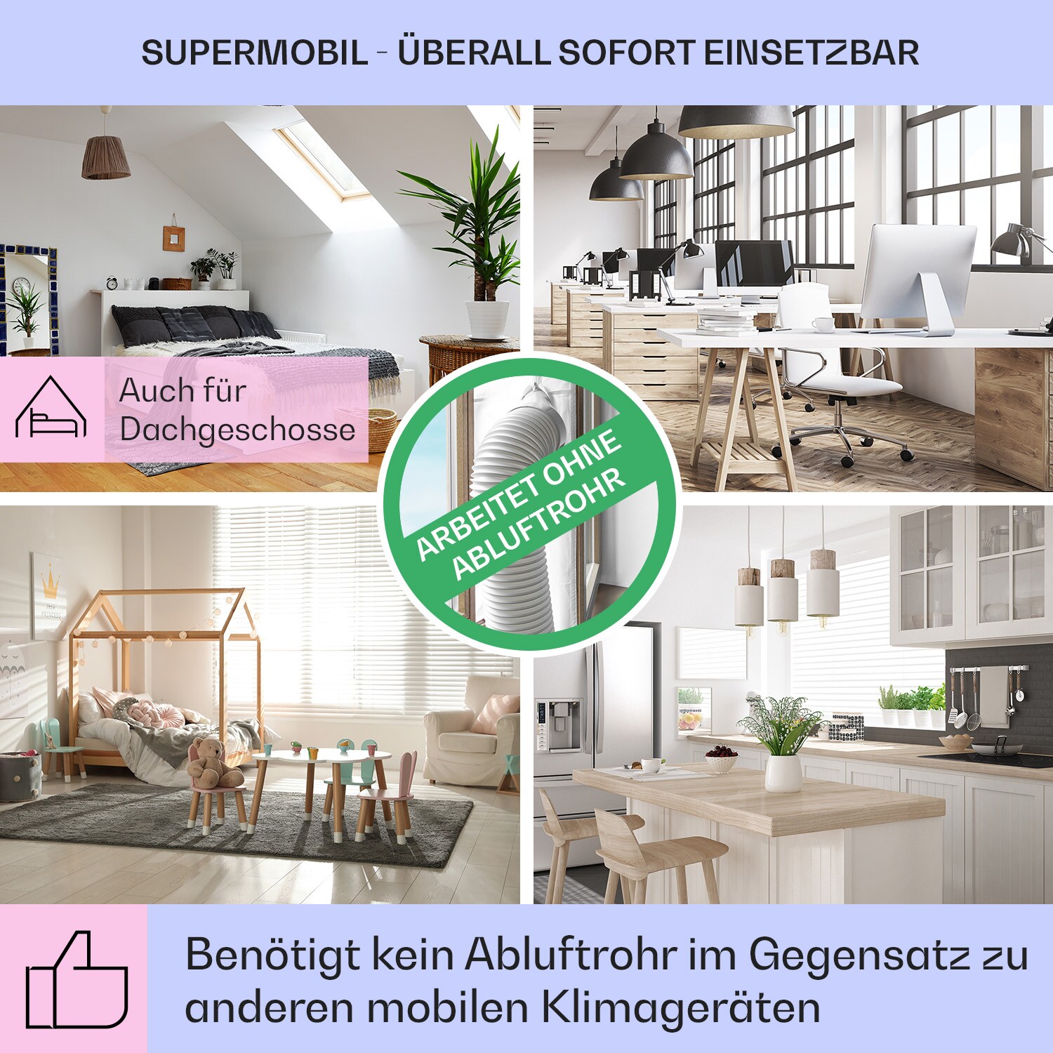 Highrise 3-in-1 Luftkühler Ventilator 35 Watt 3 Geschwindigkeiten Grau