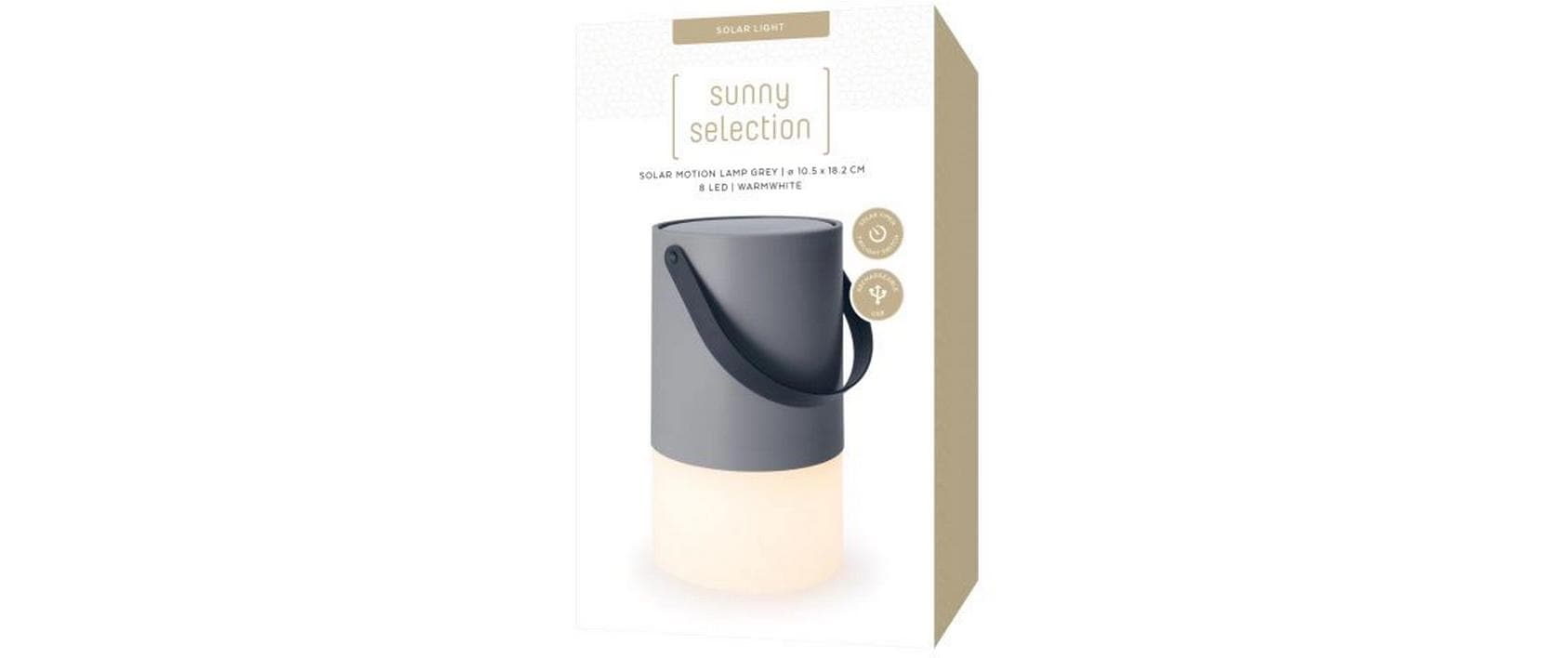 Laterne Solar Motion Lamp Grey GreySolarleuchte zum Aufstellen oder Aufhängen