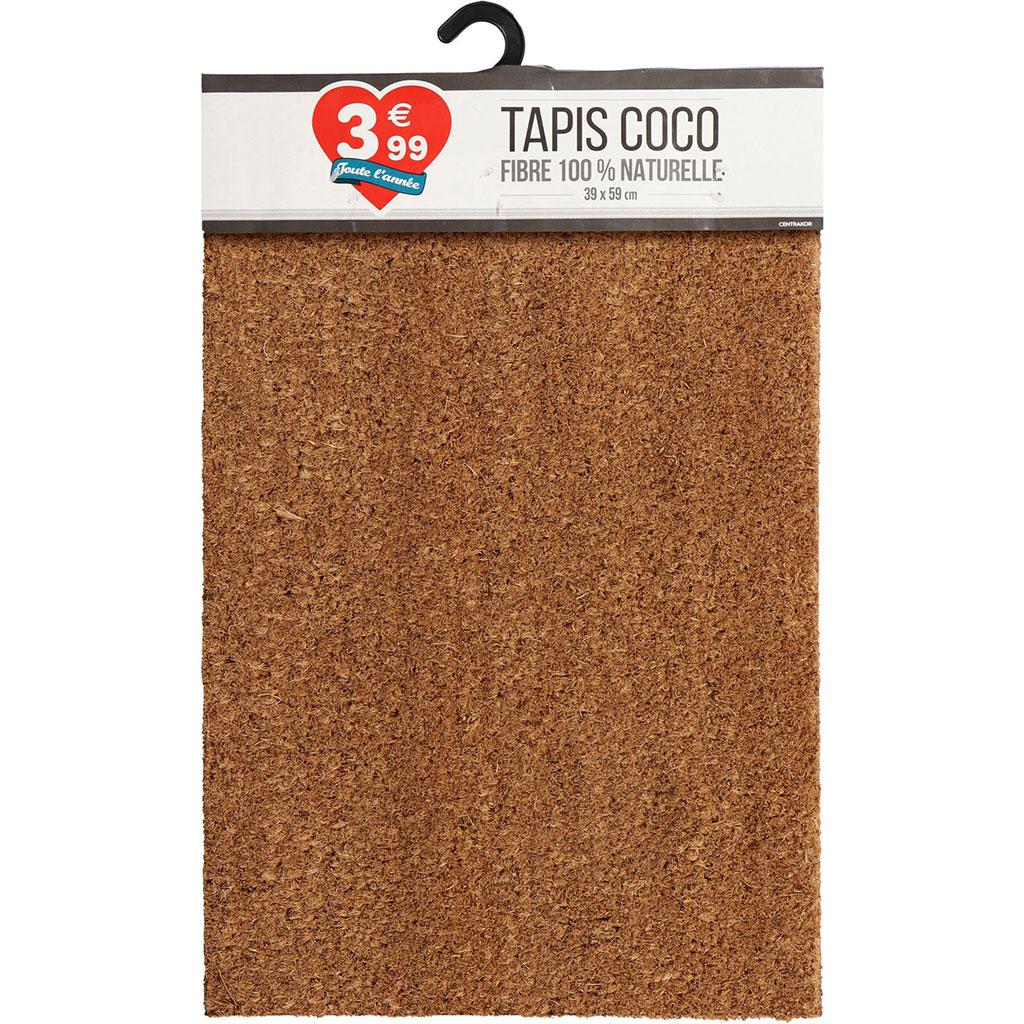 Paillasson fibres de coco naturel 39x59cm