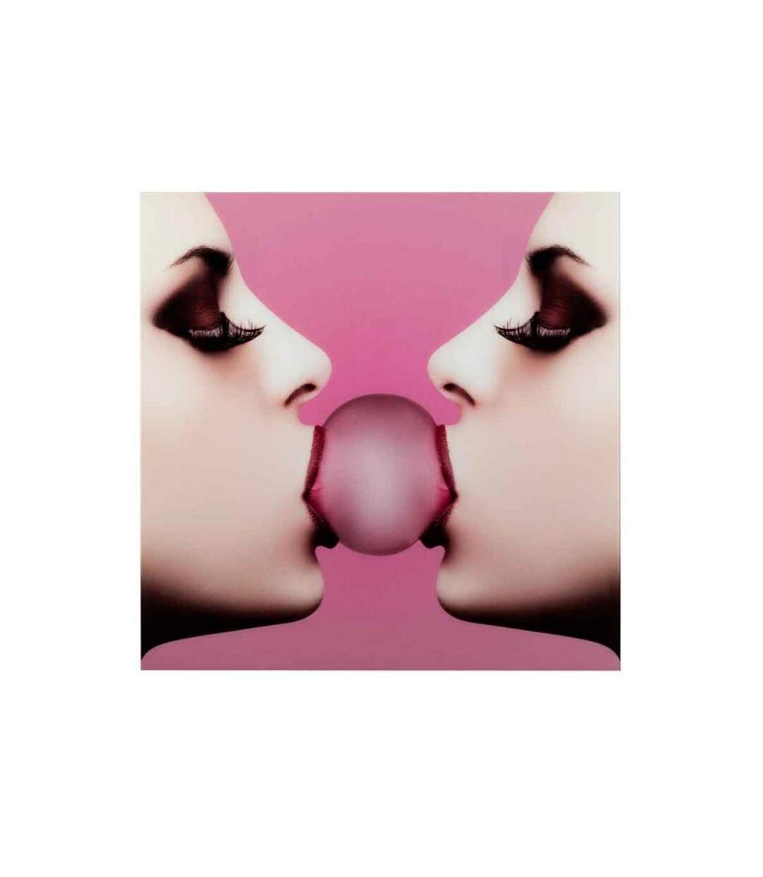 Paris Prix - Cadre Photo Déco chewing-gum 110x110cm Rose