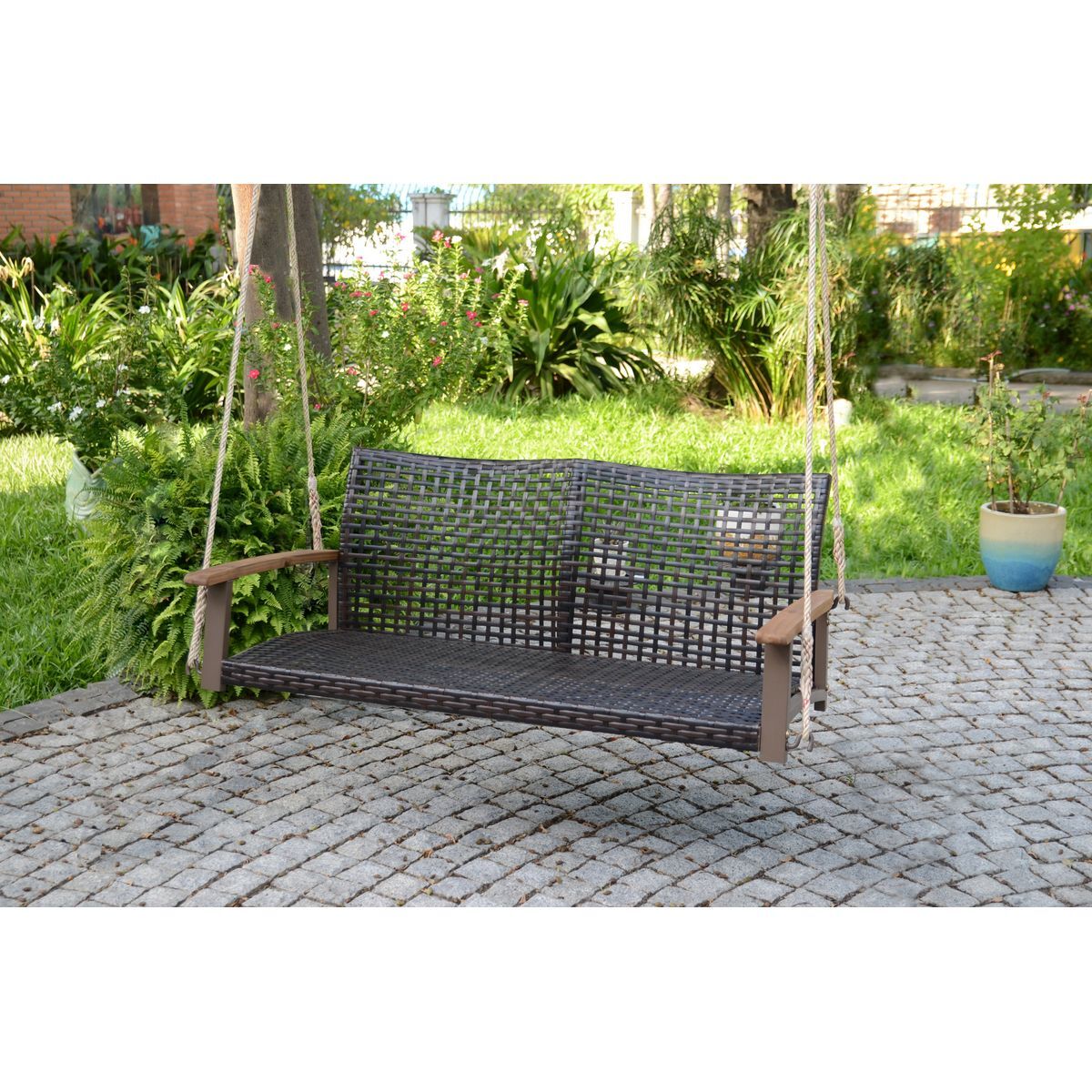 Hängebank CUNEO - braun-grau - 120 cm breit