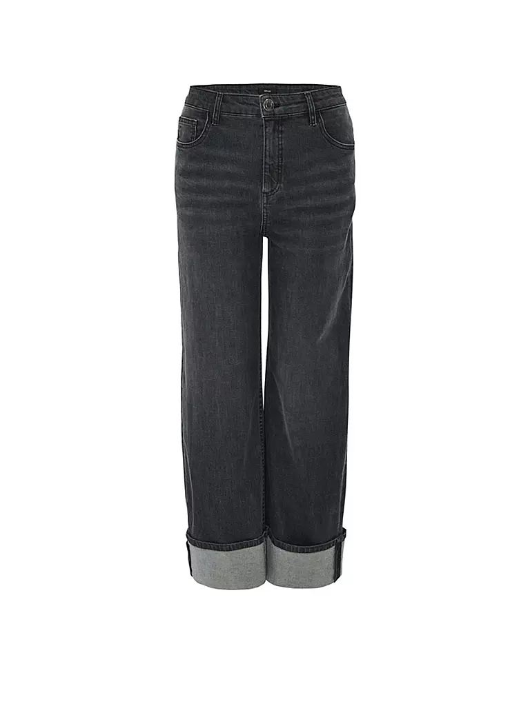 OPUS Jeans Wide Leg Fit 7/8 MARLI TURN UP grau