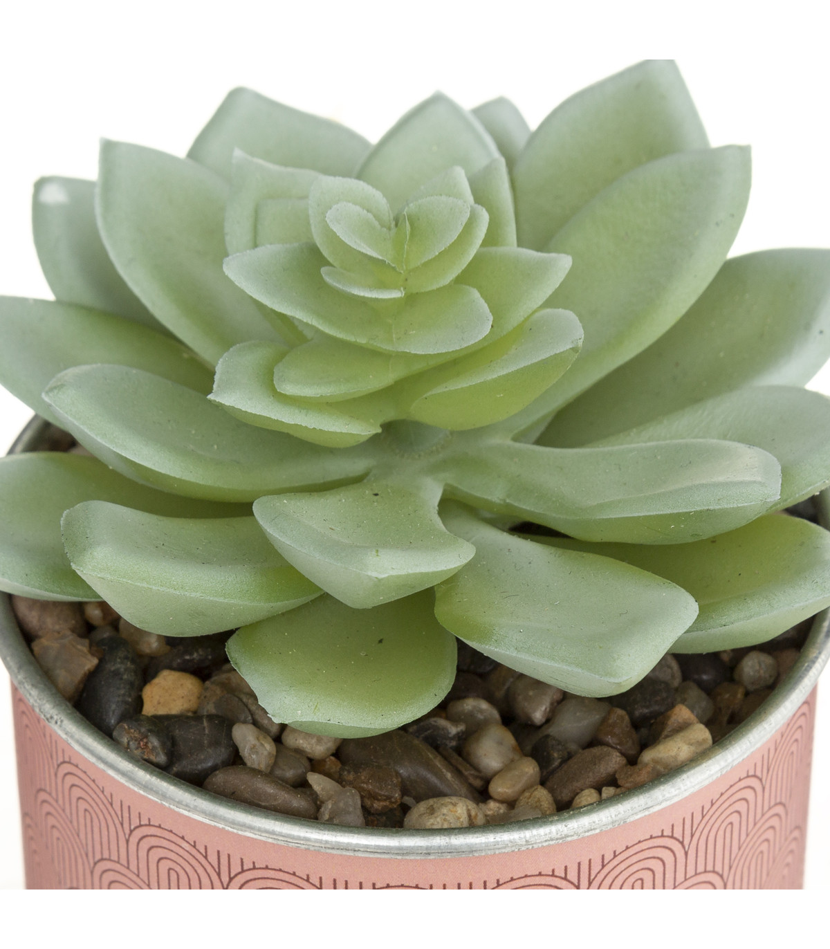 Plante artificielle pot en zinc avec message h 16 cm