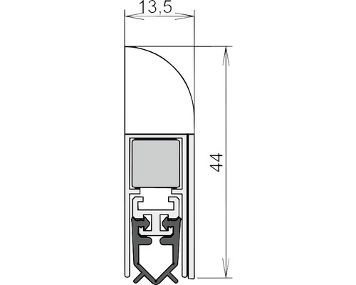 Athmer deurrubber Wind-Ex 1-310, enkelzijdig, lengte 860 mm, aluminium, zilver geanodiseerd