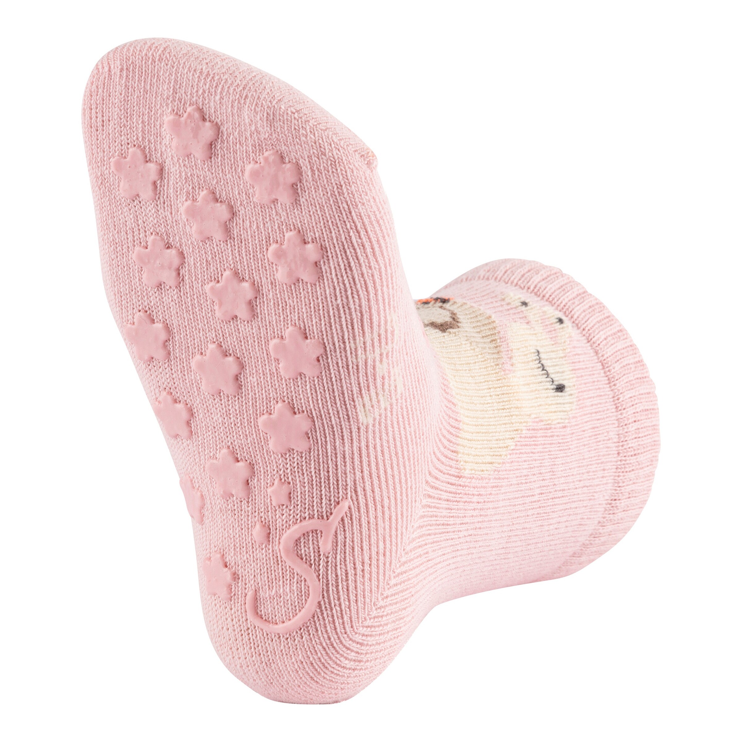 Sterntaler 2er-Pack ABS-Krabbelsocken Schnecke Blumen rosa/beige