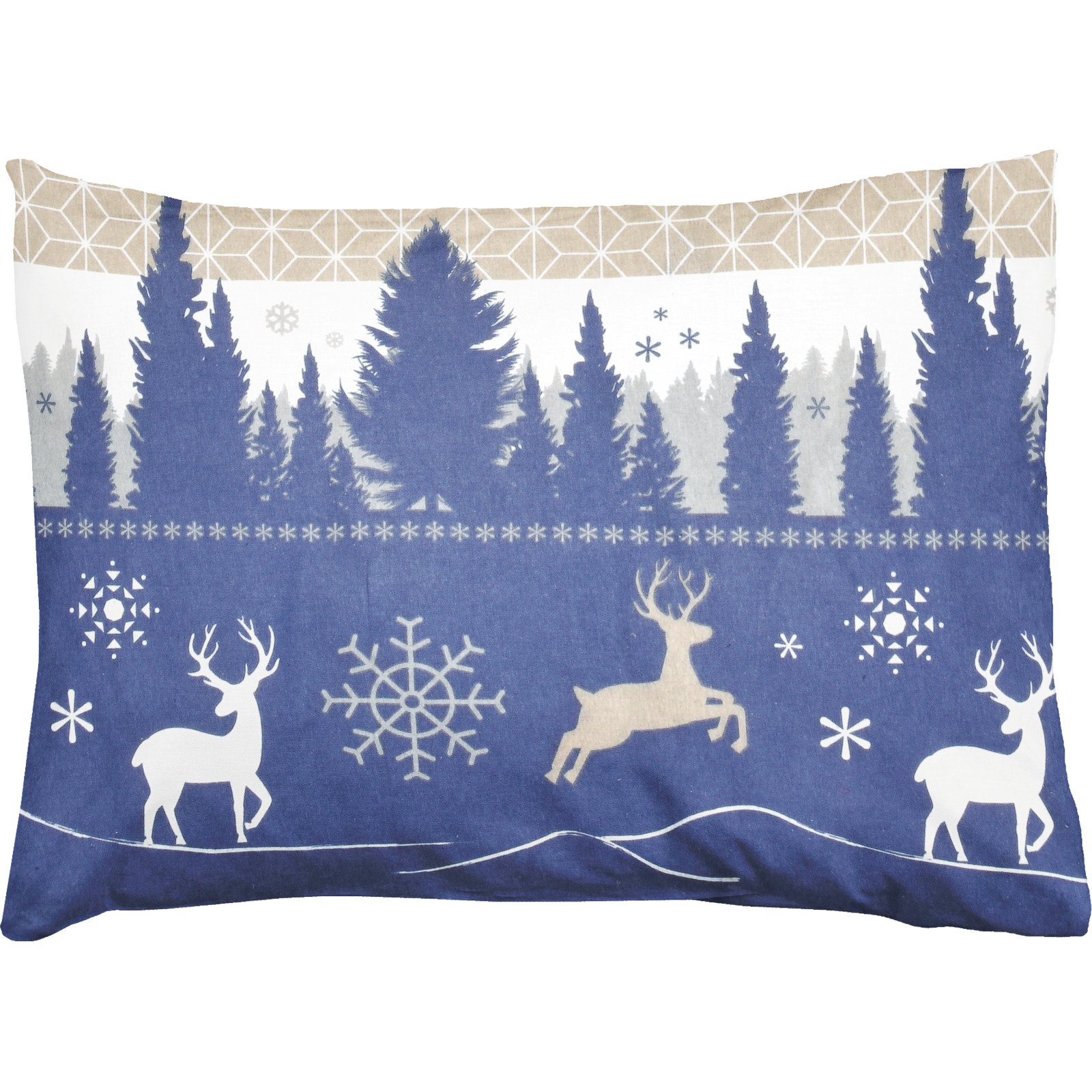 Bettwäsche Flanell Winter Wunderland blau 160x210 65x100 Bettanzug Nord