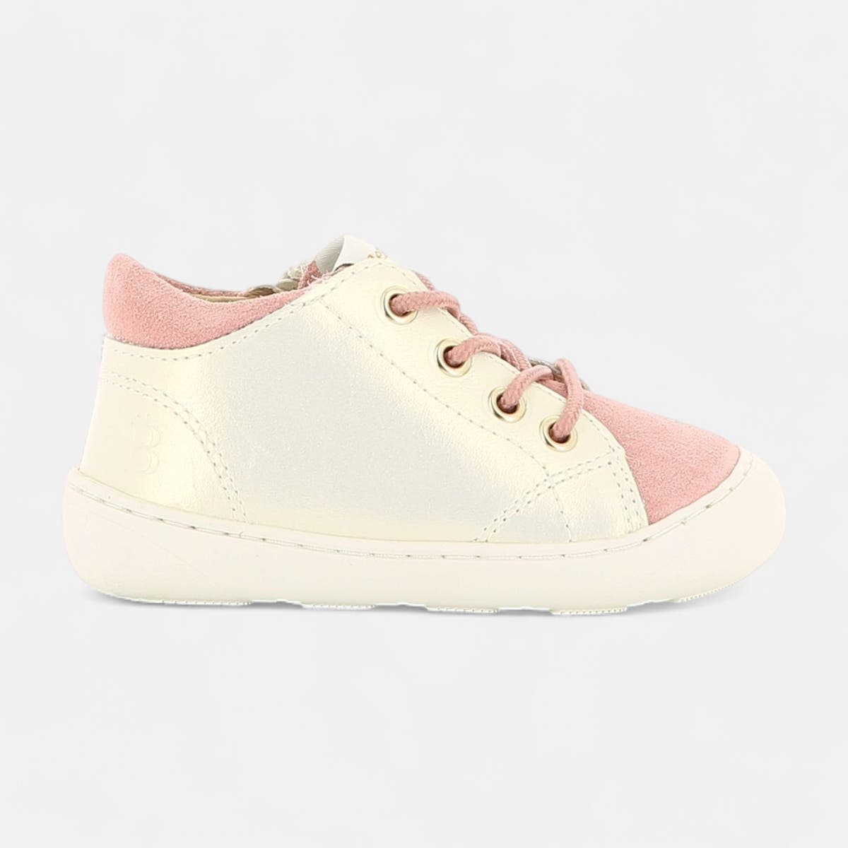 Baskets hautes Bébé garçon en cuir blanc