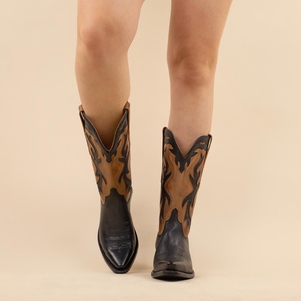Old West LF1531E cowboylaarzen Bruin - Zwart