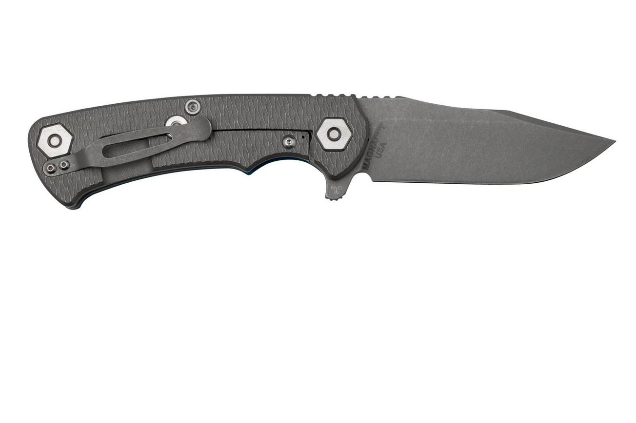 Rick Hinderer Project X, MagnaCut Clip point, Working Finish, Blue/Black G10 zakmes