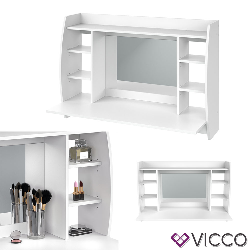 VICCO Wandschminktisch Max Frisiertisch Frisierkommode Schminktisch Weiß