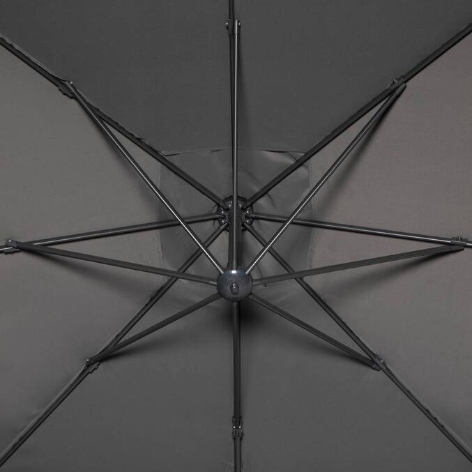 Parasol déporté carré CAYO Ardoise & Anthracite