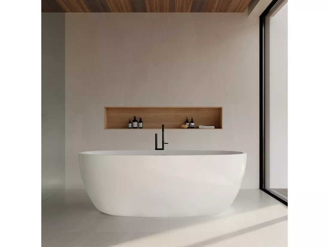Baignoire îlot design ovale DENVER blanche 150 cm
