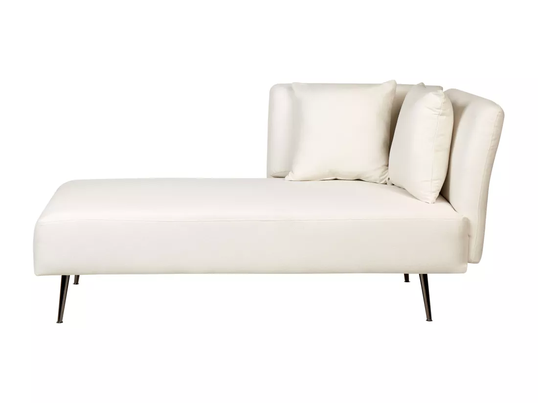 Divan côté droit en tissu blanc RIOM