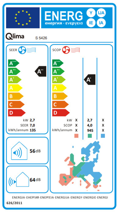 Qlima S-5426 varmepumpe med wifi
