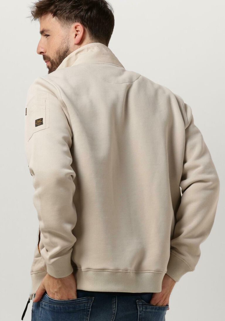 PME LEGEND beige pme legend jack zip jacket sweat mixed padded