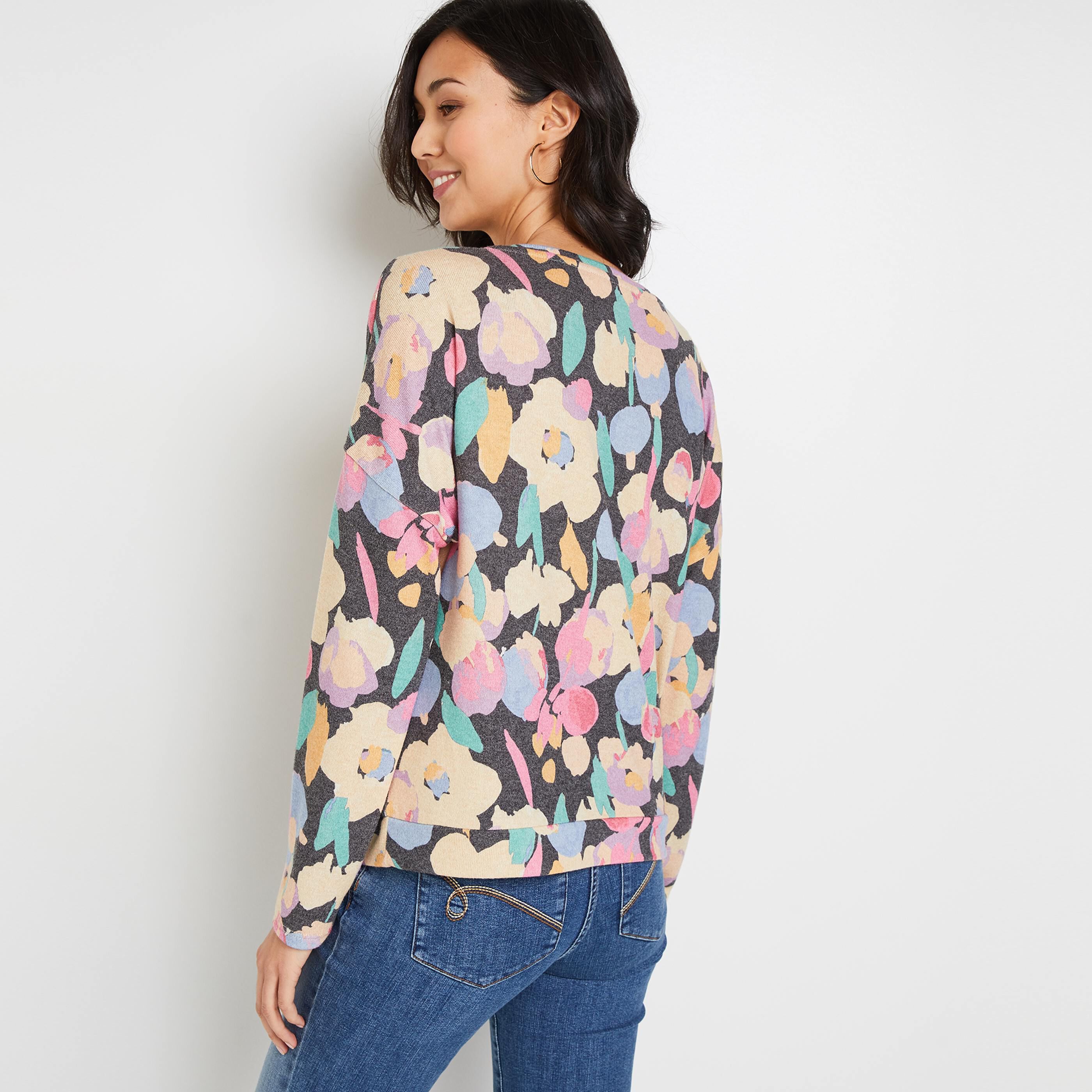 T-shirt doudou imprimé femme - GRIS CHINE