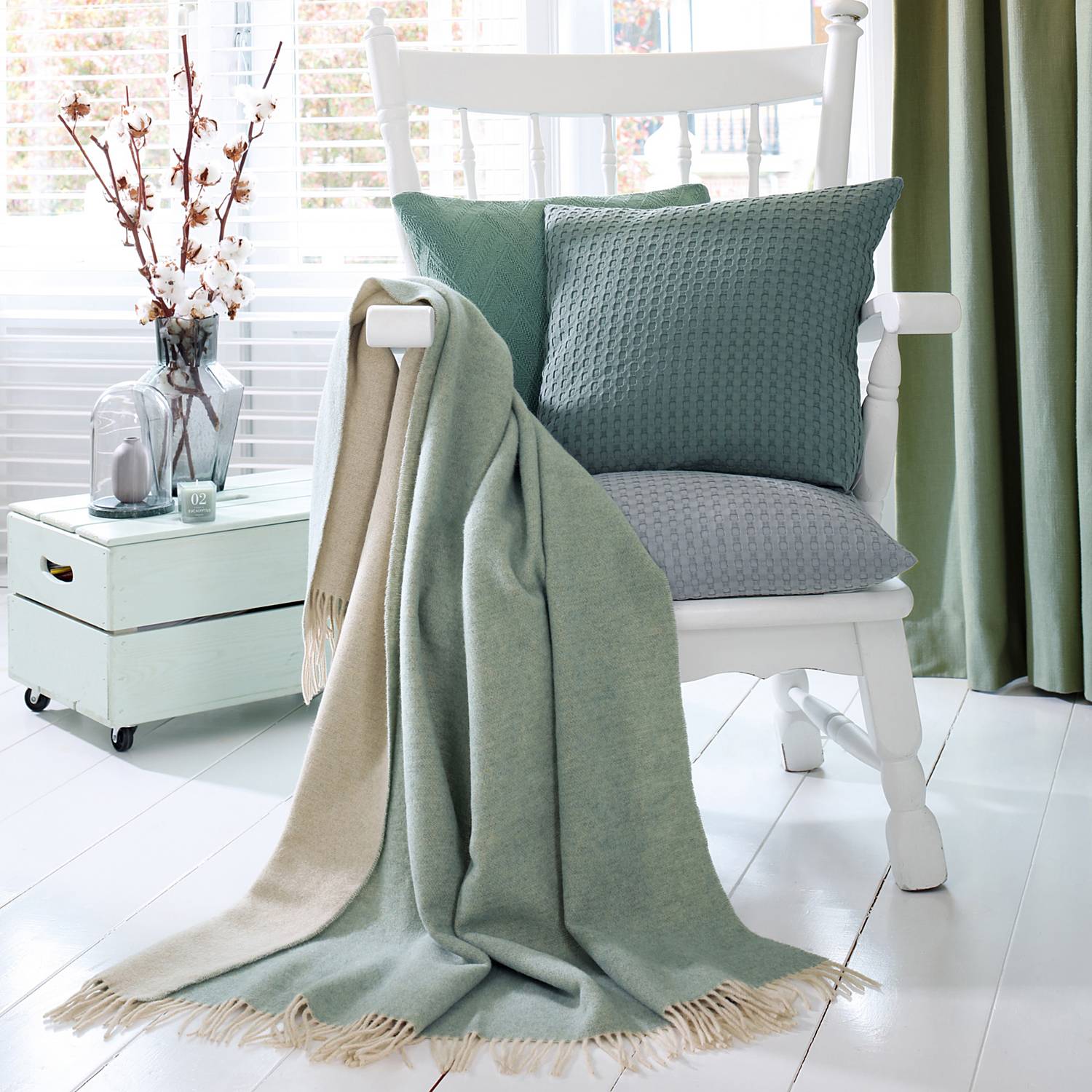 Biederlack Schurwolle/Kaschmir Plaid