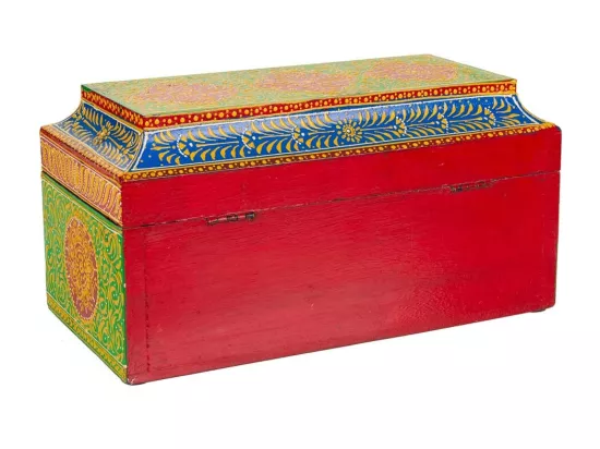 Coffret à bijoux en bois vert 27,5x14x13,5h