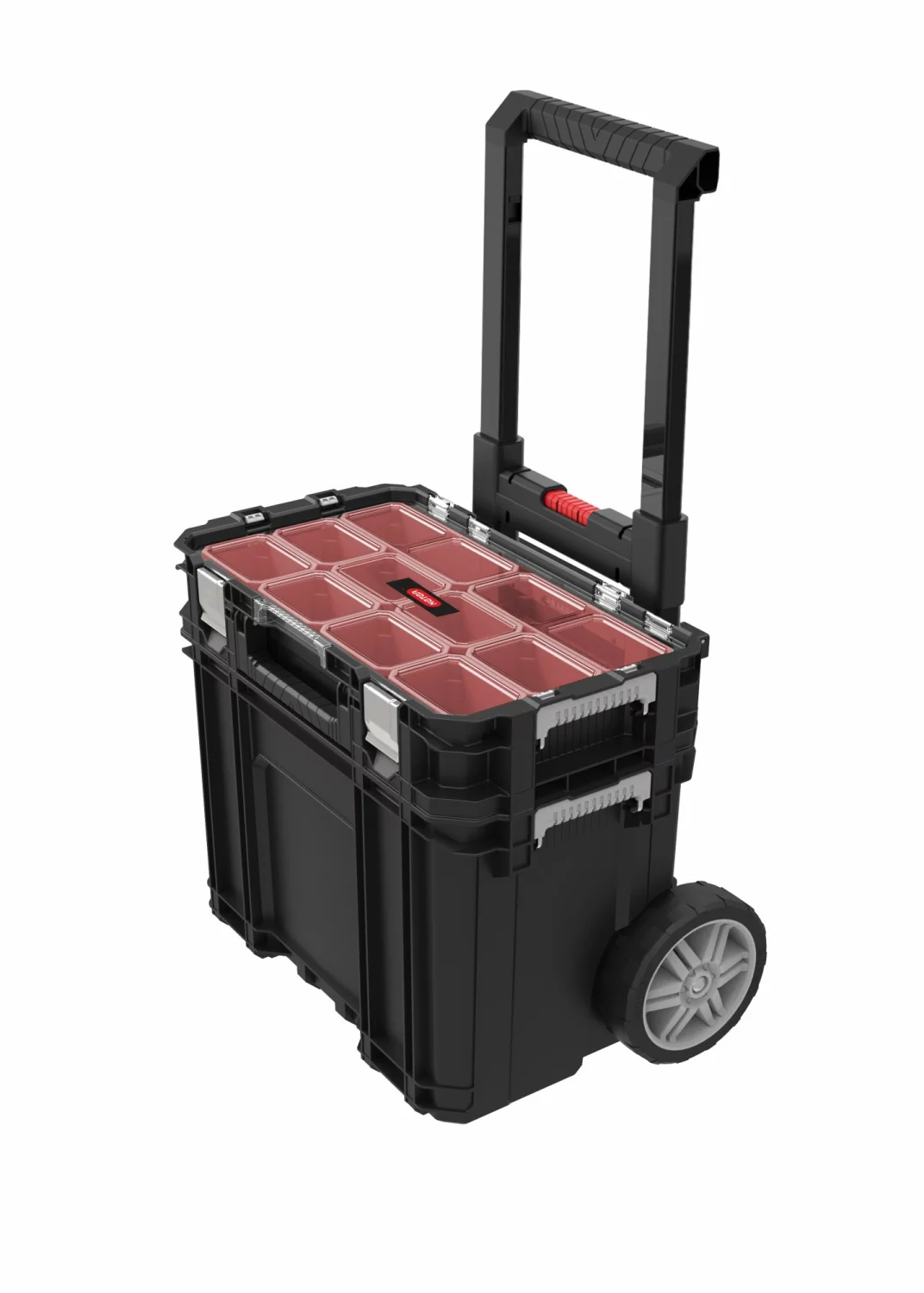 Keter 239996 Connect mobiele gereedschapskoffer   organiser - Zwart/Rood