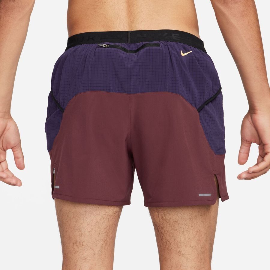 Nike Short Running Dri-FIT Second Sunrise 5'' Brief - Bordeaux Foncé/Violet/Melon