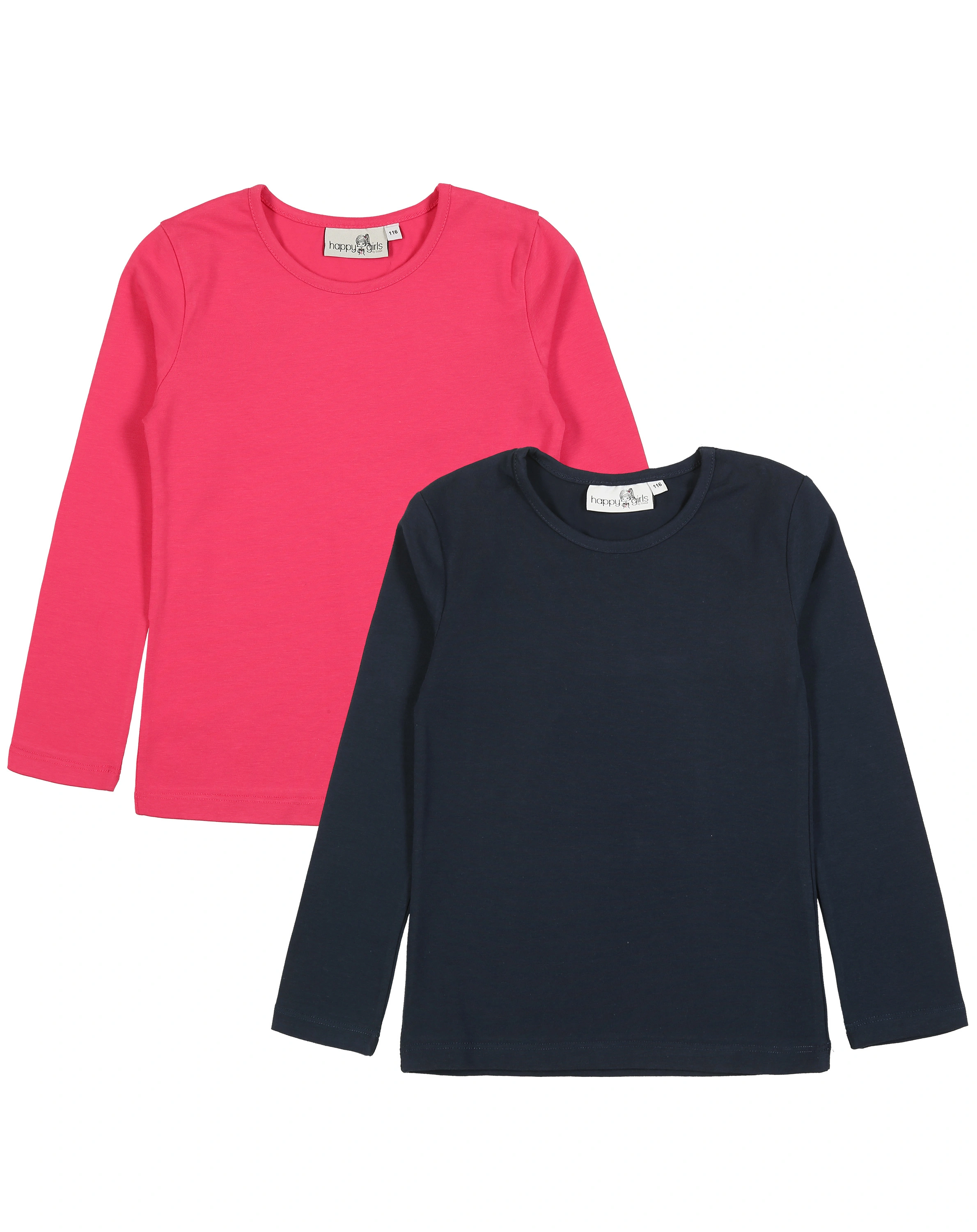 T-Shirt BASIC 2er-Pack in pink/navy