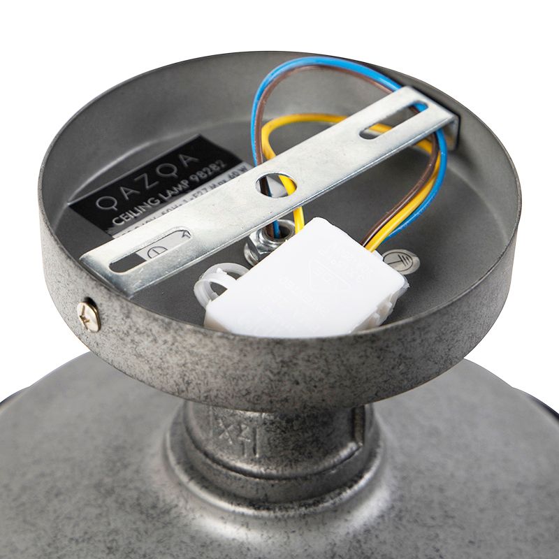 Industriële plafondlamp antiek zilver 25,5 cm - Course