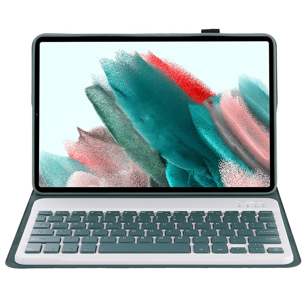 Samsung Galaxy Tab A8 10.5 (2021) Leder Tasche Magnet Bluetooth Tastatur Abnehmbar (QWERTY) - Dunkelgrün