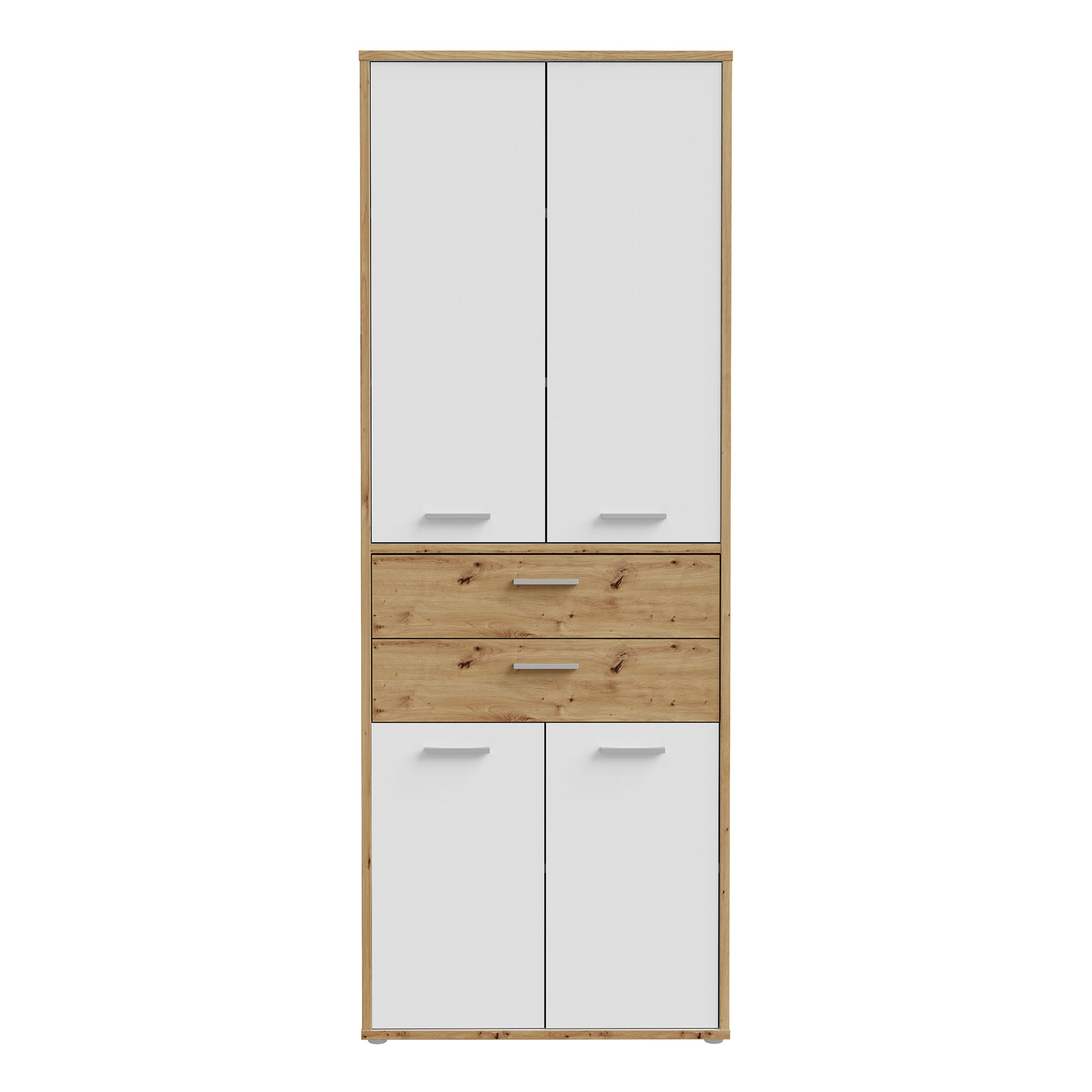 Schrank - weiß-Artisan Eiche - 4-türig