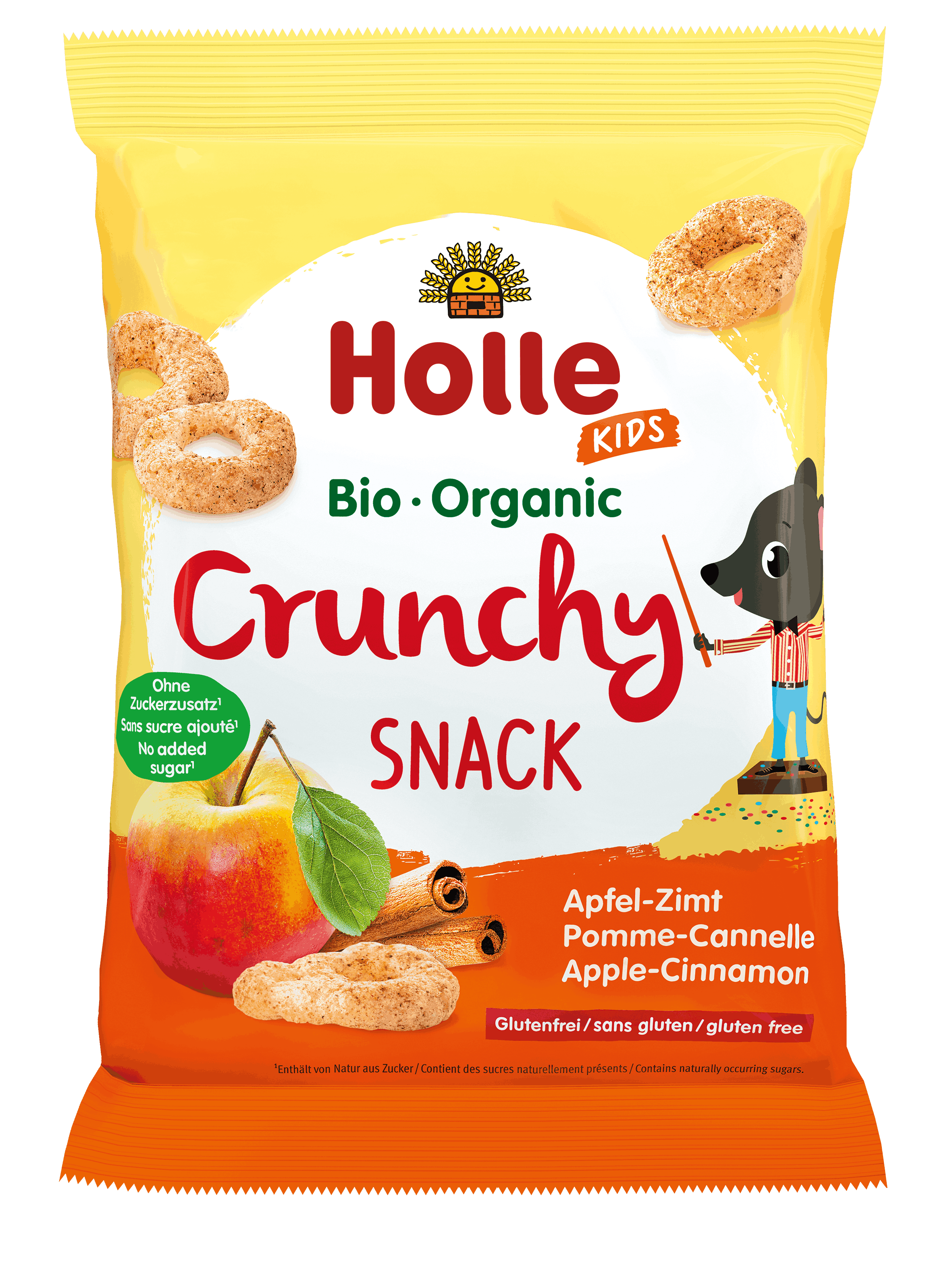 HOLLE Bio-Crunchy Snack Apfel Zimt 25 g