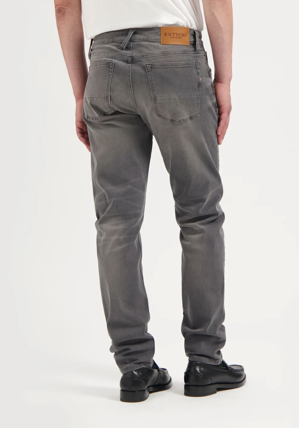 Kuyichi Herren-Jeans Jim Regular Slim Stone Grey