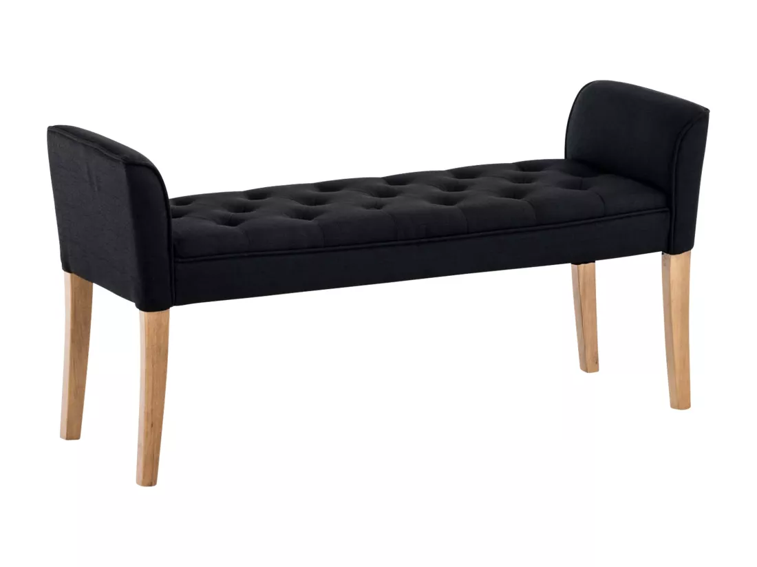 Banquette - Similicuir & Bois - Noir - Cleopatra