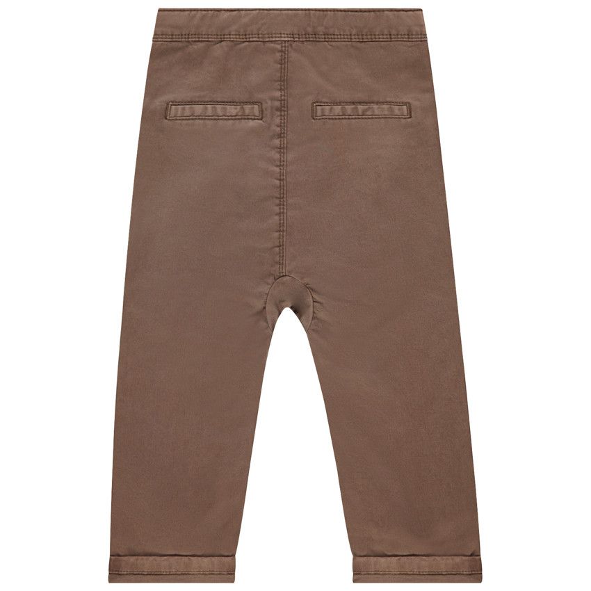 Pantalon en twill effet délavé à poches - Marron