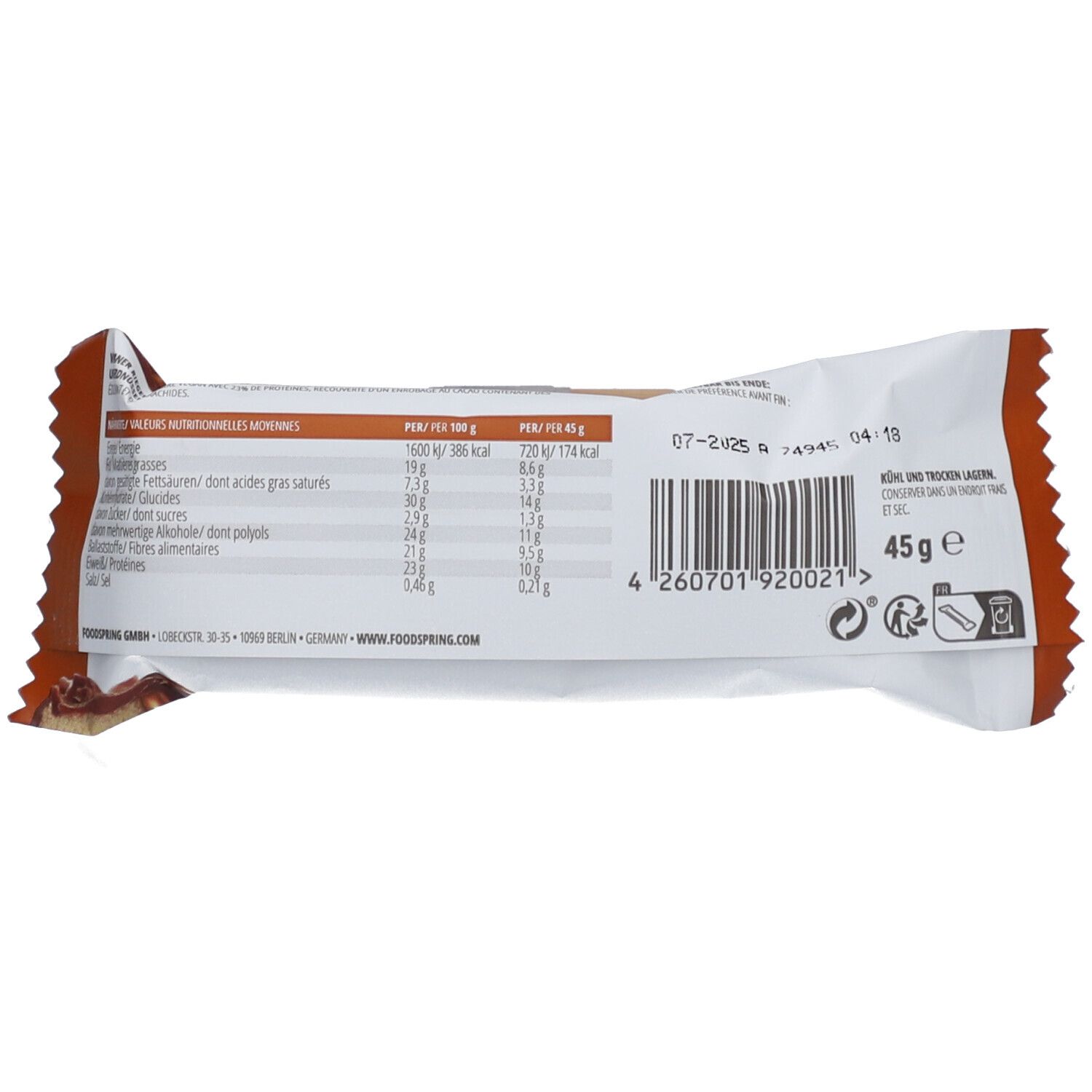 foodspring® Vegan Protein Bar Extra Layered Roasted Peanut
