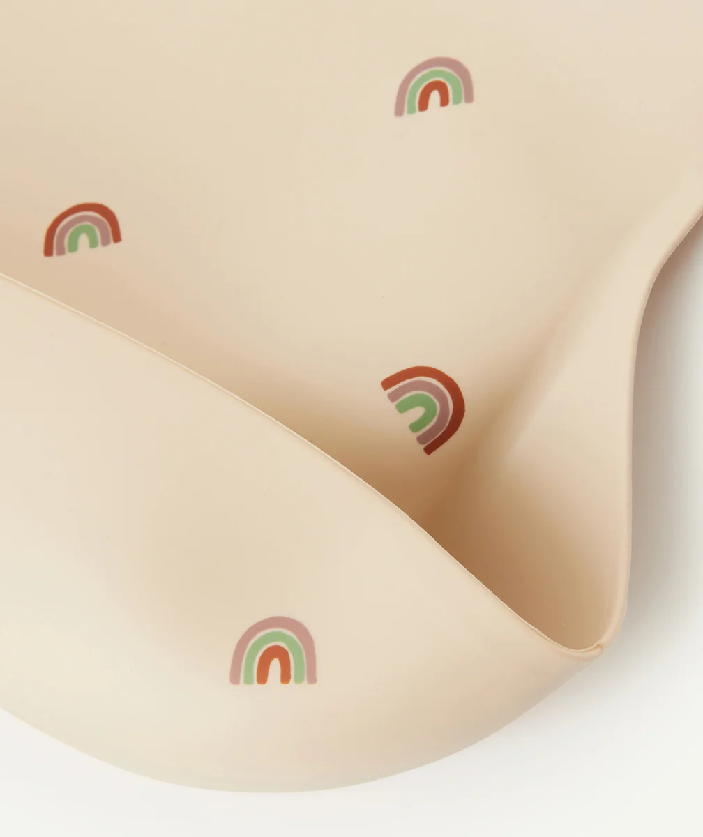 MUSHIEBAVOIR BEIGE ARC-EN-CIEL EN SILICONE POUR BÉBÉ