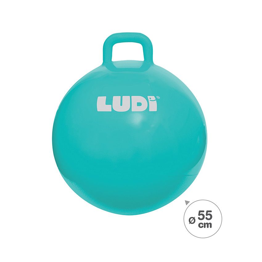 Ballon sauteur XXL - Bleu - Ecru