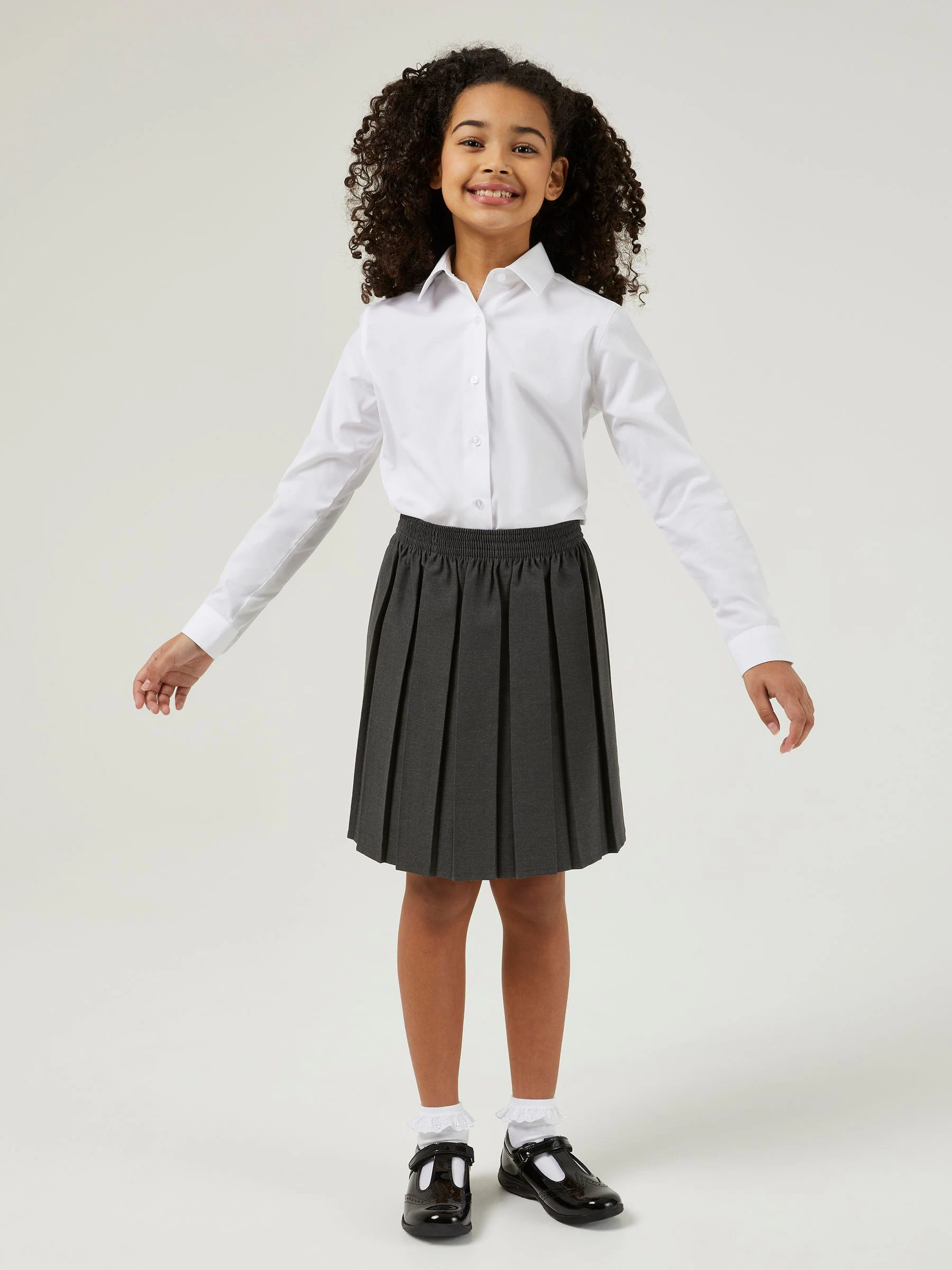 Trutex - Verpakking van 3 witte schooloverhemden met lange mouwen en regular fit