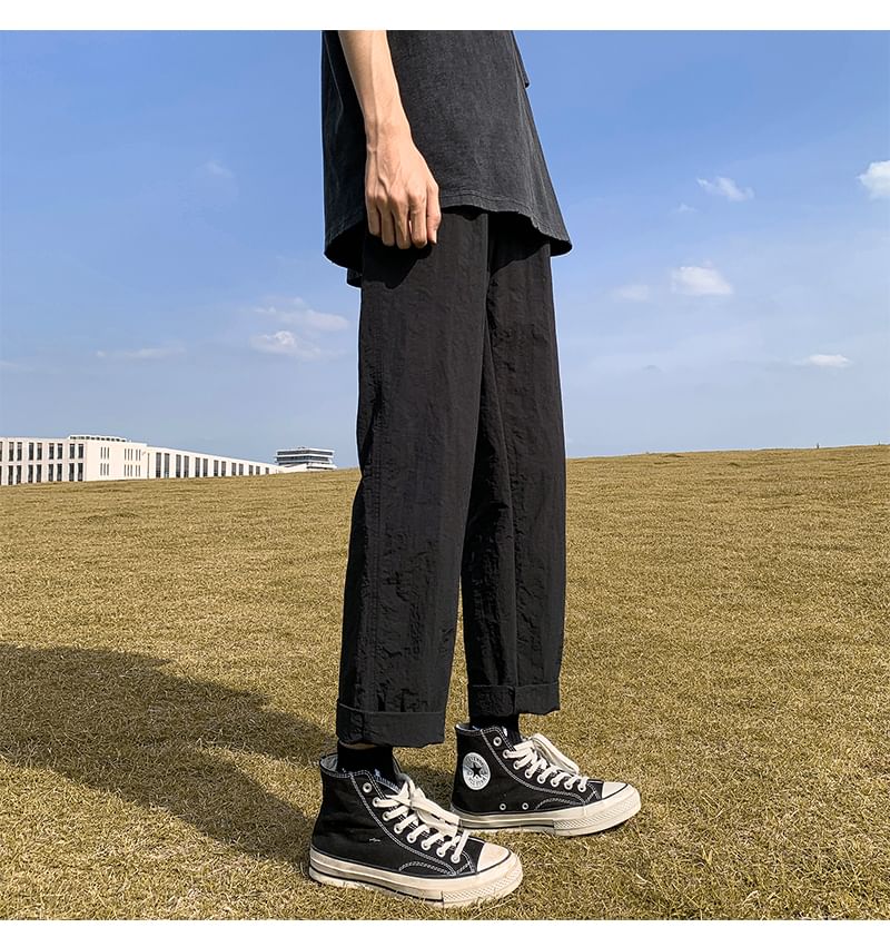Tiaota - Mid Rise Plain Loose Fit Broek