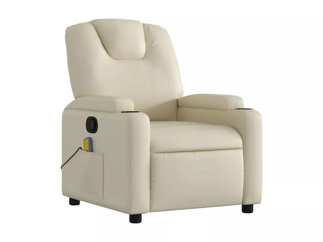 Fauteuil inclinable de massage Crème Similicuir