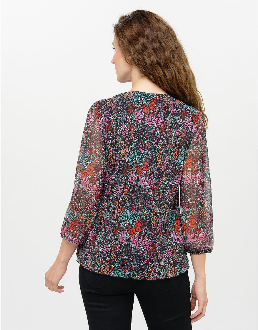 Blouse plissée imprimée