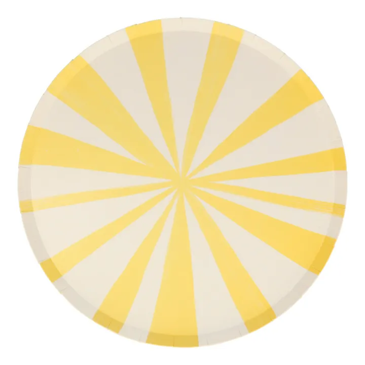 Meri Meri Petites assiettes en carton rayées mix - Set de 8