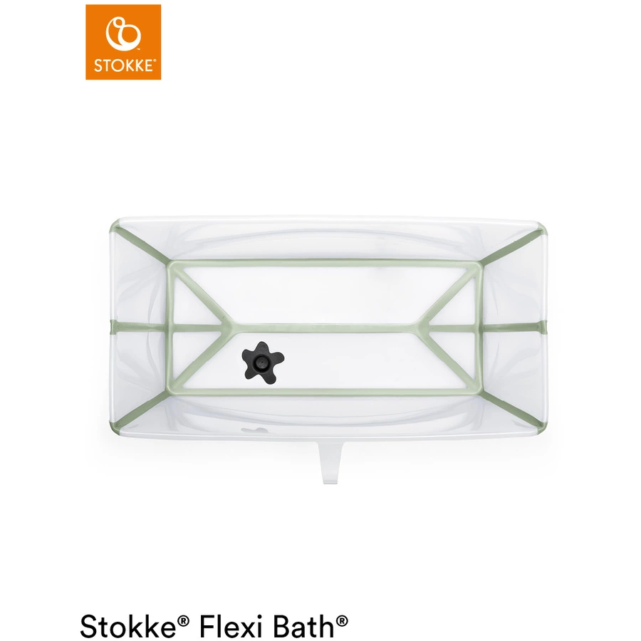 STOKKE® Badewanne Flexi Bath™ Set mit hitzeempfindlichem Stöpsel transparent grün ab der Geburt