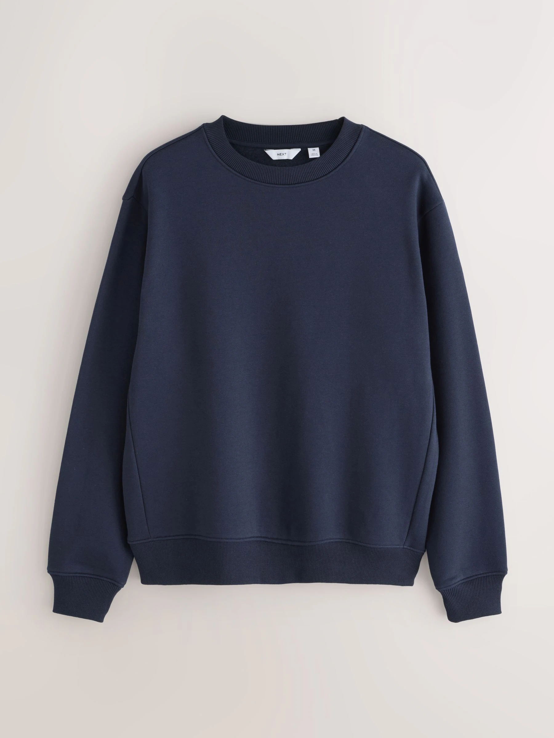 Donkerblauw - Normale Pasvorm - Dik sweatshirt met ronde hals en hoog katoengehalte